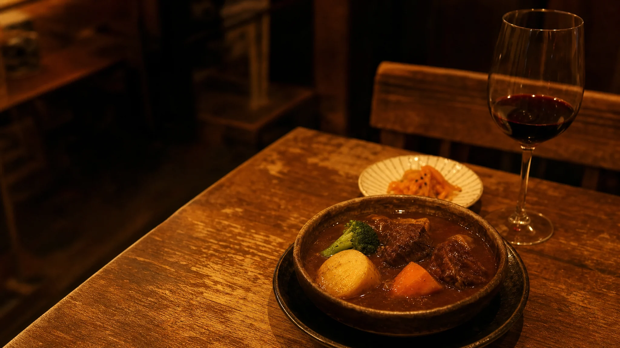 洋食と小皿料理を囲む温かな夜の食卓のイメージ
